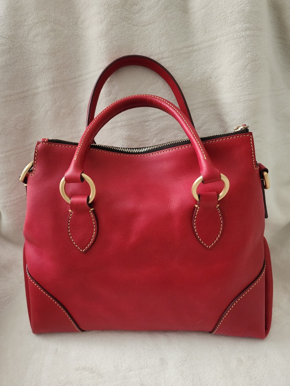 Dooney & Bourke Red Florentine Leather Satchel 38 - Picture 3 of 10
